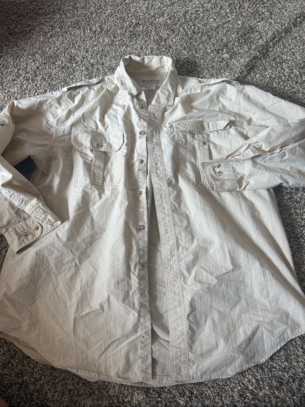 Roundtree and Yorke authentic outfitters khaki outdoors shirt!